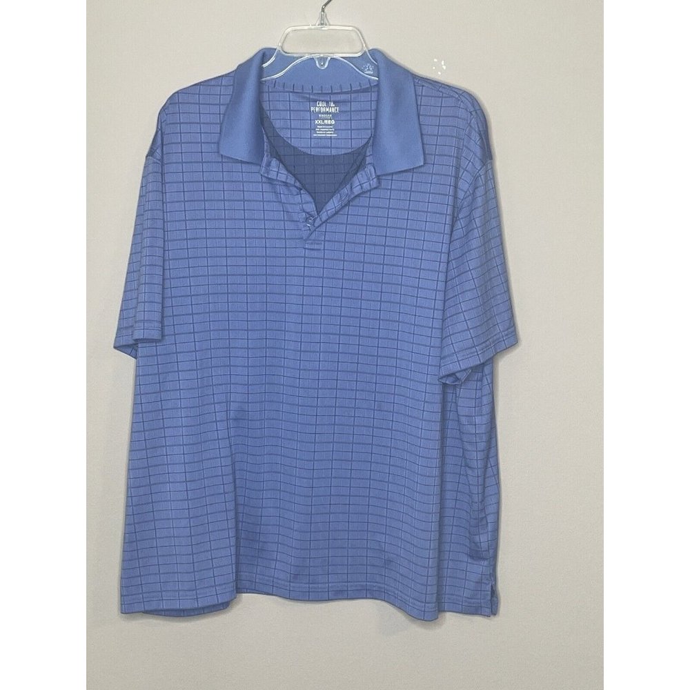 Cool 18 Performance men's blue striped polo golf shirt size xxl
